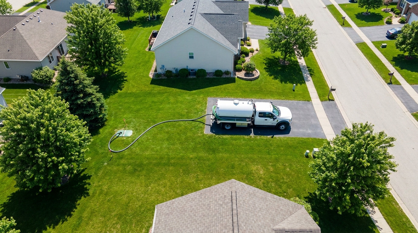 Septic service completed with yard fully restored in Palm Bay
